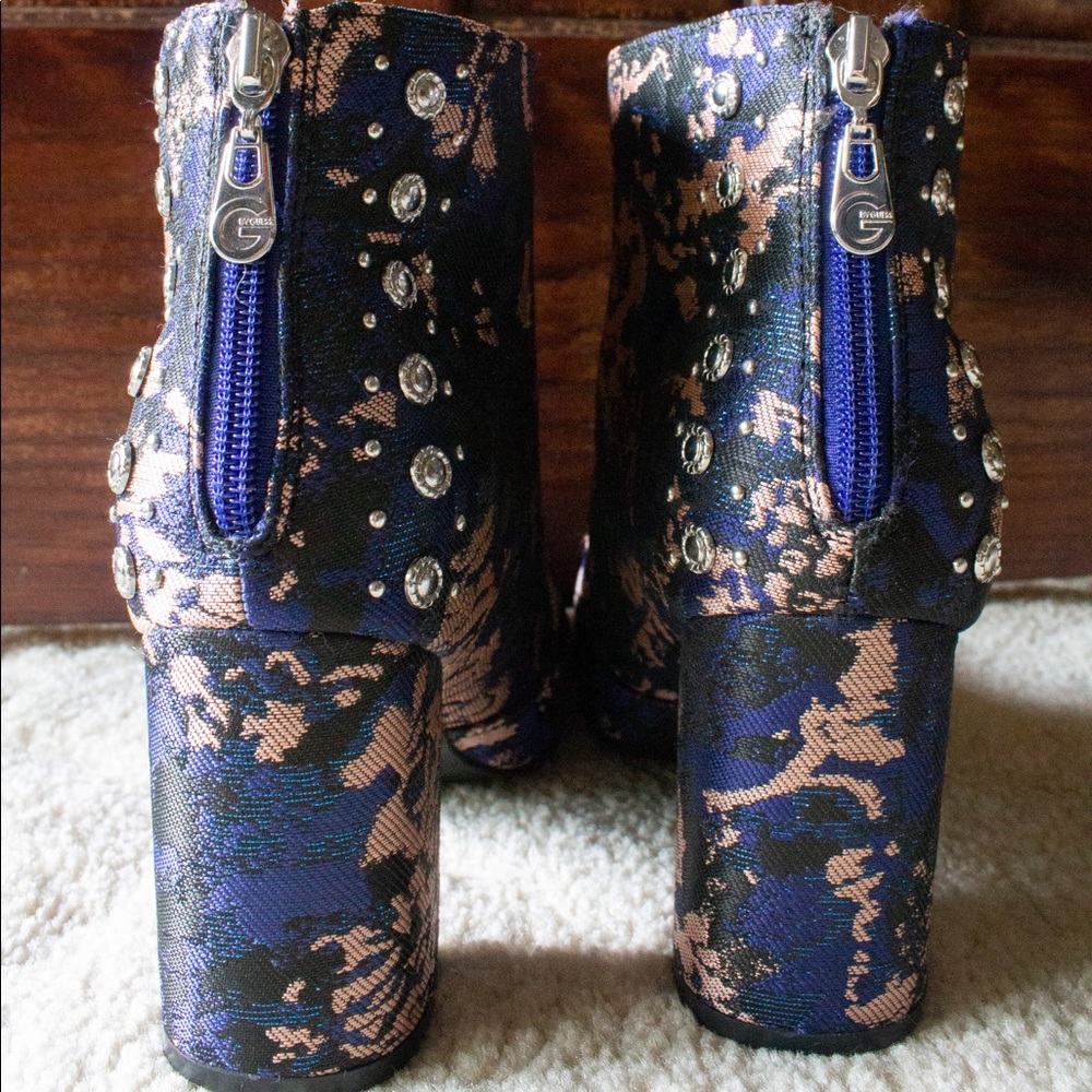 G by Guess Floral Studded Ankle Boot